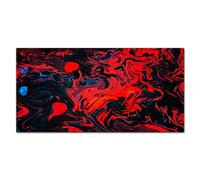 Coloray Splashback Tempered Glass 39.37 x 19.68 inch / 100x50cm Glass Print Kitchen Kitchen Protection Cooker Protector Glass Art Wall Picture - Red Abstract
