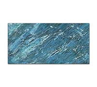 Coloray Splashback Tempered Glass 39.37 x 19.68 inch / 100x50cm Glass Print Kitchen Protection Kitchen Glass Art Wall Picture Cooker Protector - Marble Effect