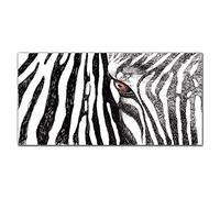 Coloray Splashback Tempered Glass 47.24 x 23.62 inch / 120x60cm Glass Print Kitchen Kitchen Protection Cooker Protector Glass Art Wall Picture - Animal Zebra Stripes