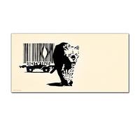 Coloray Splashback Tempered Glass 47.24 x 23.62 inch / 120x60cm Glass Print Kitchen Kitchen Protection Cooker Protector Glass Art Wall Picture - Barcode Leopard