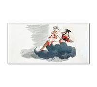 Coloray Splashback Tempered Glass 55.12 x 27.56 inch / 140x70cm Glass Print Kitchen Protection Kitchen Glass Art Wall Picture Cooker Protector - Apollo Clouds