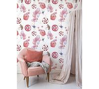 Coloray Wallpaper Decoration 40.1 x 27.6 inch / 104x70cm With Print Removable Magic-Stick Sticker Mural On a roll Self-adhesive Kitchen Livingroom Bedroom - Sweet cupcakes Animals Balloons Sweets Cute