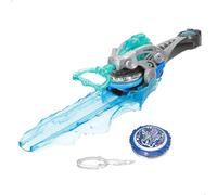 COLORBABY 48089 Infinity Nado Advanced Pack Spinning Tops for Children, Gold Warrior Phoenix Golden Phoenix, Sword Launcher, Multicoloured Lights, Gyro Games, Batteries Included Battle Set, +5