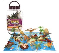 ColorBaby Animal World Dinosaurs Cube, 30 Pieces, English Map Mat, Realistic Figures Prehistoric Animals, Symbolic Play, Educational Set, Fun and Learning + 3 Years (39321)