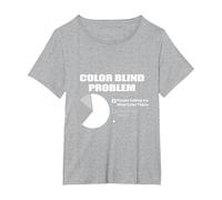 Colorblind Problems Color Blind Person T-Shirt, Women's Plus, Heather Grey, 4X