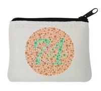 Colorblind Test 74 Art Neoprene Coin Purse Pouch 10x11cm White