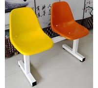 Colorblock 2 Outdoor Waiting Room Chairs Set, 2-Seater Bench with Backrest, Office Guest Reception Seating, Team & Substitute Bench for Basketball Court