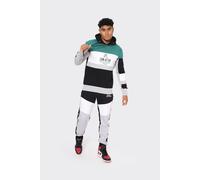 Colorblock Cut & Sew Hoodie with 'Dare to Be Different' Printed Graphic LONDON ATTITUDE Black L