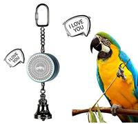Colorday Bird Toys Parrot Talking Coach & Interactive Voice Bell for Parakeet, African Grey, Amazon Parrots, Quaker, Cockatiel, Conure (Blue)