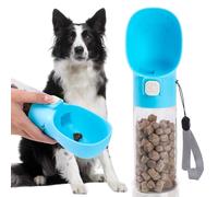 Colorday Handheld Dog Feeder Treat Dispenser with Built-in Clicker & Treat Pouch. for Training Walking Hiking Traveling. (10 OZ, Blue)