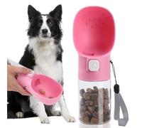 Colorday Handheld Dog Feeder Treat Dispenser with Built-in Clicker & Treat Pouch. for Training Walking Hiking Traveling. (6.7 OZ, Pink)
