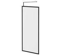 Colore 10mm Clear Glass Fully Framed Walk In Shower Screen including Wall Channel and Support Bar | Matt Black | Glass/Aluminium | 2000mm x 1000mm