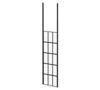 Colore 8mm Clear Glass Crittall Frame Walk In Shower Screen including Ceiling Posts | Matt Black | Glass/Aluminium | 1950mm x 700mm