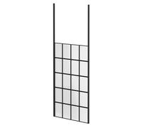 Colore 8mm Clear Glass Crittall Frame Walk In Shower Screen including Ceiling Posts | Matt Black | Glass/Aluminium | 1950mm x 1200mm