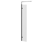Colore 8mm Clear Glass Walk In Hinged Return Shower Screen | Gunmetal Grey | Glass/Aluminium | 1850mm x 300mm