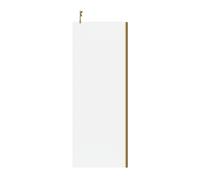 Colore 8mm Clear Glass Walk In Shower Screen including Wall Channel and Support Bar | Brushed Brass | Glass/Aluminium | 1850mm x 700mm