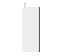 Colore 8mm Clear Glass Walk In Shower Screen including Wall Channel and Support Bar | Matt Black | Glass/Aluminium | 1850mm x 700mm