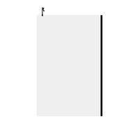 Colore 8mm Clear Glass Walk In Shower Screen including Wall Channel and Support Bar | Matt Black | Glass/Aluminium | 1850mm x 1200mm