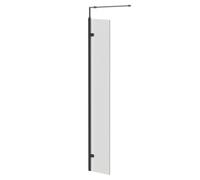 Colore 8mm Fluted Glass Walk In Hinged Return Shower Screen | Gunmetal Grey | Glass/Aluminium | 1850mm x 300mm