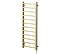 Colore Blaine Straight Electric Heated Towel Rail | Brushed Brass | Mild Steel | 1200mm x 500mm