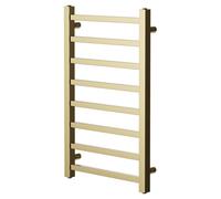 Colore Blaine Straight Heated Towel Rail | Brushed Brass | Mild Steel | 800mm x 500mm