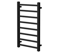 Colore Blaine Straight Heated Towel Rail | Matt Black | Mild Steel | 800mm x 500mm