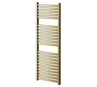 Colore Columbus Curved Heated Towel Rail | Brushed Brass | Mild Steel | 1200mm x 500mm