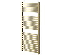Colore Columbus Curved Heated Towel Rail | Brushed Brass | Mild Steel | 1200mm x 600mm