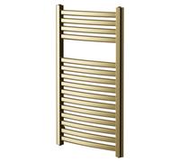 Colore Columbus Curved Heated Towel Rail | Brushed Brass | Mild Steel | 800mm x 500mm