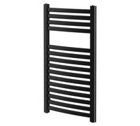 Colore Columbus Curved Heated Towel Rail | Matt Black | Mild Steel | 800mm x 500mm