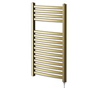 Colore Columbus Electric Heated Towel Rail | Brushed Brass | Mild Steel | 800mm x 500mm