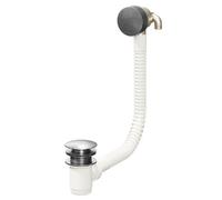 Colore Free Flow Bath Filler with Push Waste and Overflow | Gunmetal Grey | Brass | 620mm x 70mm x 25mm