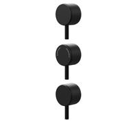 Colore Industrial Style Fully Knurled Control Handle Set for Triple Shower Valve | Matt Black | Brass | 43mm x 30mm x 70mm