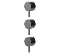 Colore Industrial Style Half Knurled Control Handle Set for Triple Shower Valve | Gunmetal Grey | Brass | 43mm x 30mm x 70mm