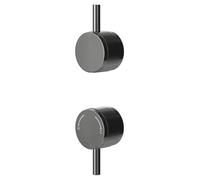 Colore Industrial Style Half Knurled Control Handle Set for Twin Shower Valve | Gunmetal Grey | Brass | 43mm x 30mm x 70mm