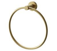Colore Industrial Style Wall Mounted Towel Ring | Brushed Brass | Mild Steel | 155mm x 176mm x 55mm