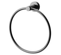 Colore Industrial Style Wall Mounted Towel Ring | Matt Black | Mild Steel | 155mm x 176mm x 55mm