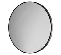 Colore Laurel Aluminium Framed Round Mirror | Matt Black | Glass/Aluminium | 600mm