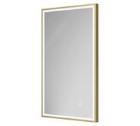 Colore Madison Illuminated Dimmable LED Mirror with Demister and Touch Sensor | Brushed Brass | Glass/Aluminium | 400mm x 700mm