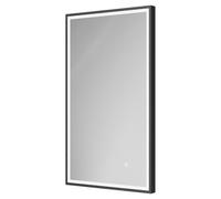 Colore Madison Illuminated Dimmable LED Mirror with Demister and Touch Sensor | Matt Black | Glass/Aluminium | 400mm x 700mm