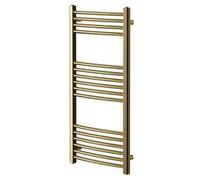 Colore Marco Curved Heated Towel Rail | Brushed Brass | Mild Steel | 1000mm x 500mm