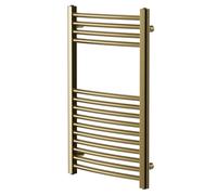 Colore Marco Curved Heated Towel Rail | Brushed Brass | Mild Steel | 800mm x 500mm
