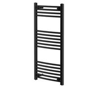Colore Marco Curved Heated Towel Rail | Matt Black | Mild Steel | 1000mm x 500mm