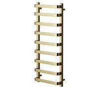 Colore Milton Curved Heated Towel Rail | Brushed Brass | Mild Steel | 1200mm x 500mm