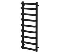 Colore Milton Curved Heated Towel Rail | Matt Black | Mild Steel | 1200mm x 500mm