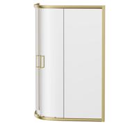Colore Offset Quadrant Shower Enclosure | Brushed Brass | Glass/Aluminium | 1200mm x 800mm