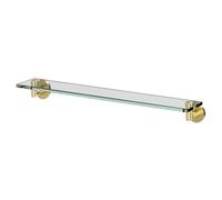 Colore Orbit and Glass Wall Mounted Vanity Shelf | Brushed Brass | 600mm
