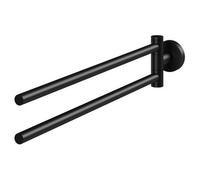 Colore Orbit Wall Mounted Double Swivel Towel Rail | Matt Black | Mild Steel | 400mm