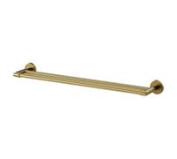 Colore Orbit Wall Mounted Double Towel Rail | Brushed Brass | Mild Steel | 600mm