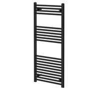 Colore Pizarro Straight Heated Towel Rail | Matt Black | Mild Steel | 1200mm x 600mm